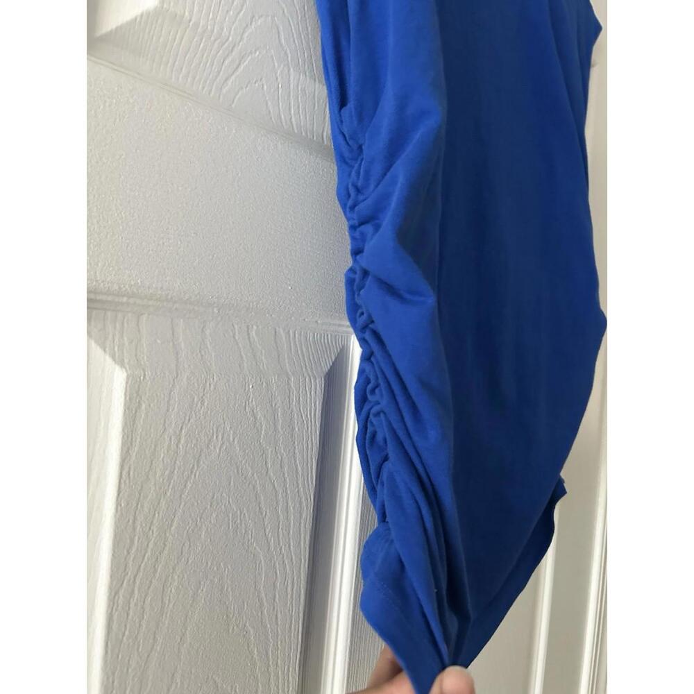 NWOT Ann Taylor LOFT Women's X-Large Cobalt Blue Ruched Tank Top Shirt - Picture 2 of 6
